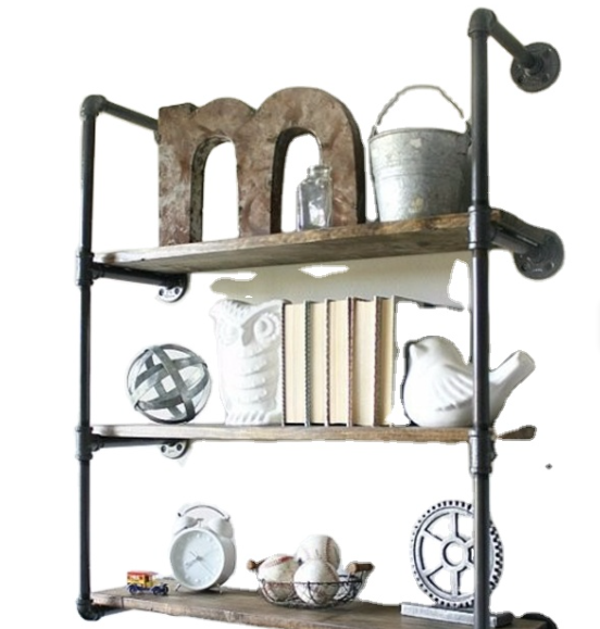 Industrial Pipe Shelf Bracket Set