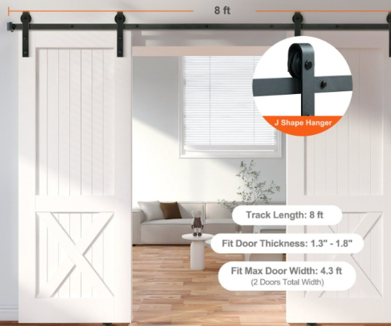Heavy Duty Sliding Barn Door Hanger Kit
