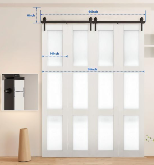 Double Sliding Barn Door Hardware Kit