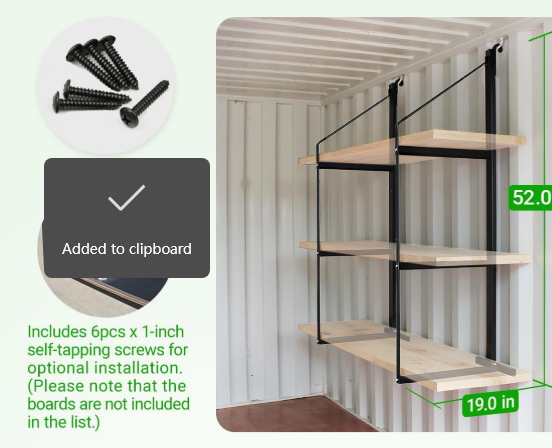 Heavy Duty Wall Mounted Storage Shelf Bracket